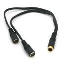 SVHS SVideo Splitter Cable 4PIN MINI F-F-M 12Inch